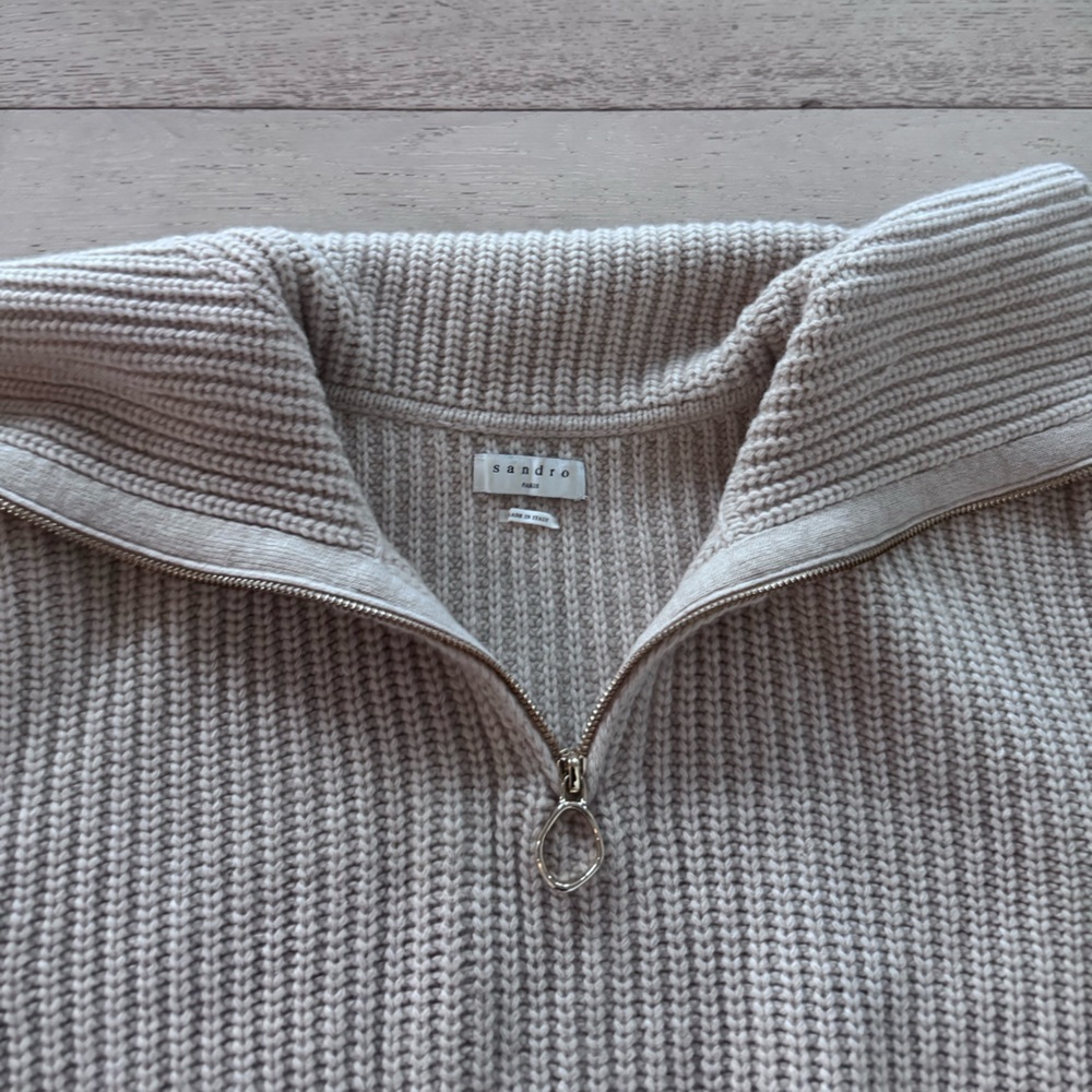Sandro Paris Emmanuel Zip Up Jumper wool blend - Picture 9 of 11